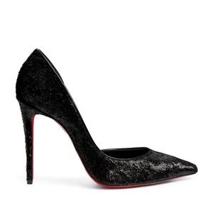 Christian Louboutin IRIZA Velvet Papillon Half Dorsey Heels Pump Shoes size 38.5